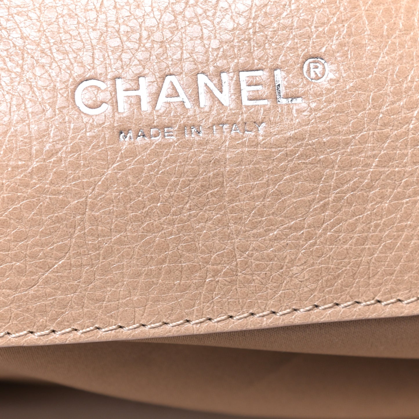 Glazed Calfskin Large On The Road Tote Beige
