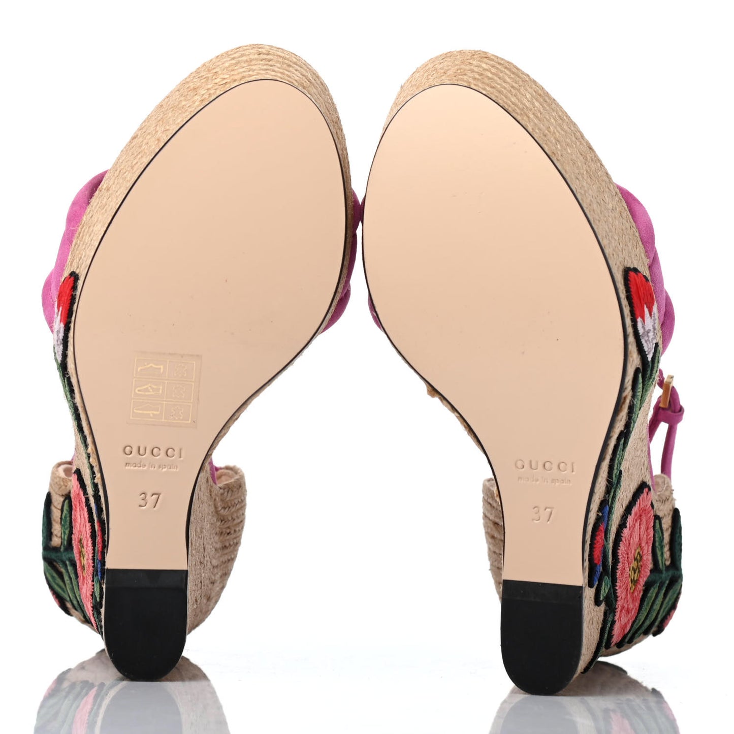 Kid Scamosciato Ophelia Espadrille Platform Wedge Sandals 37 Rododendro