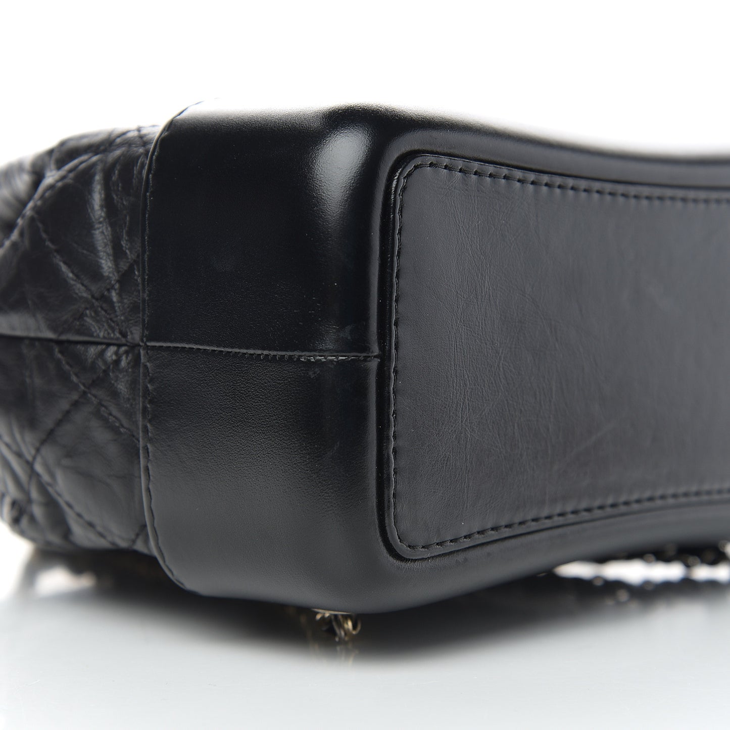 Aged Calfskin Quilted Small Gabrielle Backpack Black