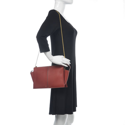 Celine Supple Natural Calfskin Tri-Fold Clutch Red 2 of 11