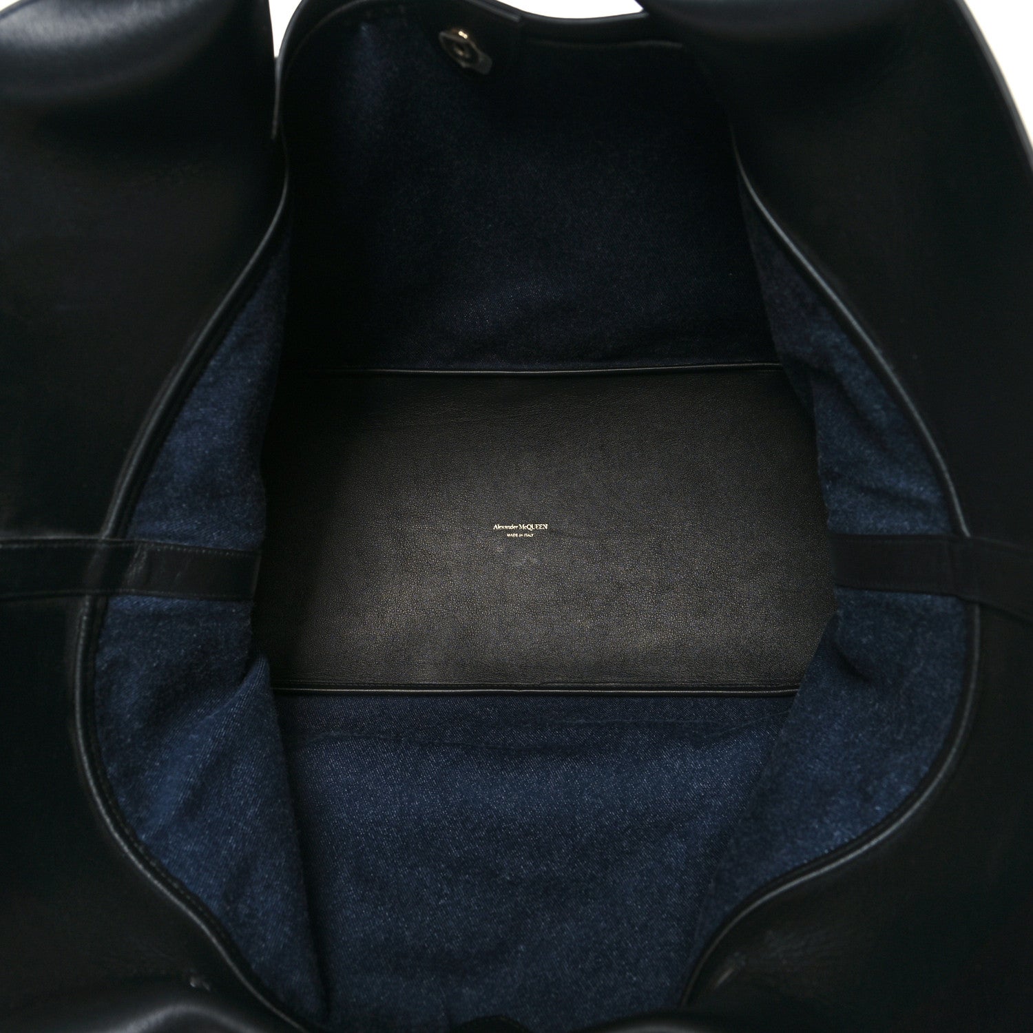 Alexander McQueen Calfskin Denim Large The Bow Bag Blue Black 6 of 11