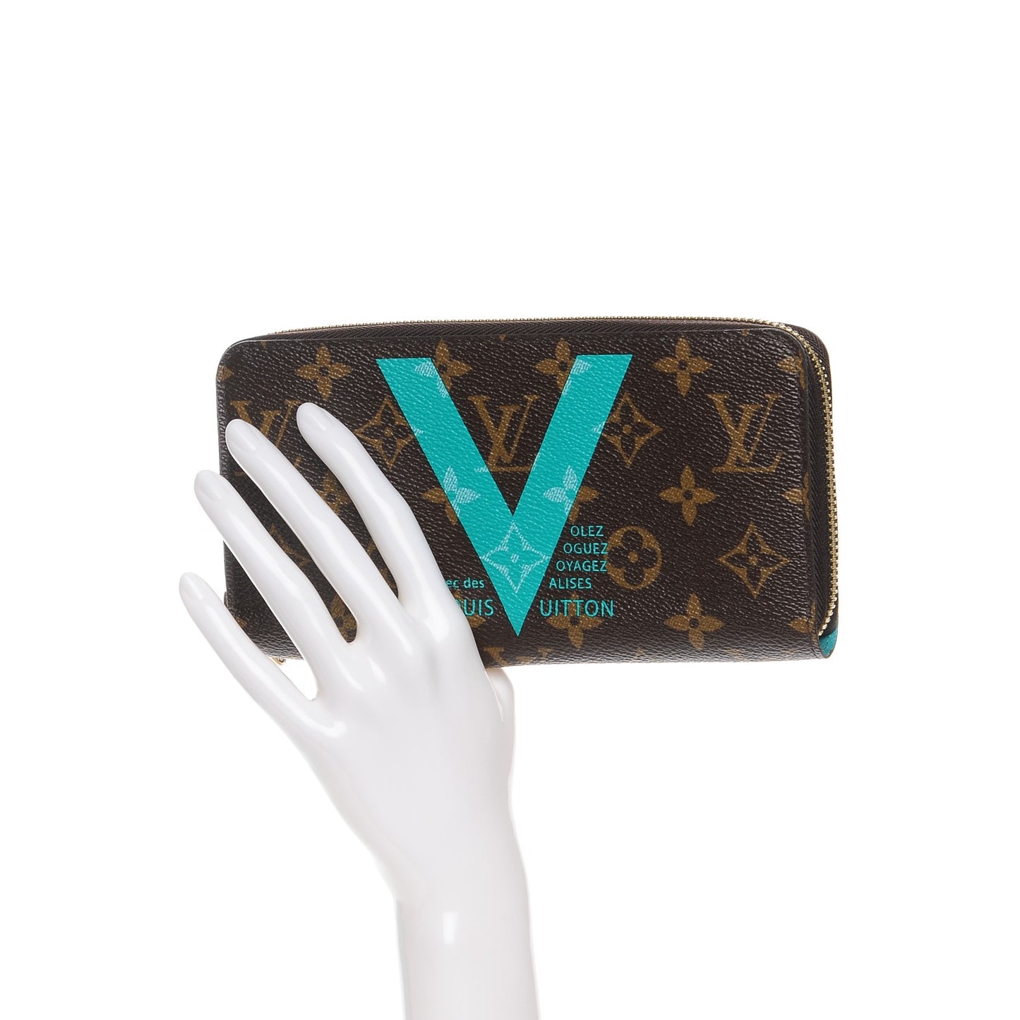 Monogram V Zippy Wallet Turquoise