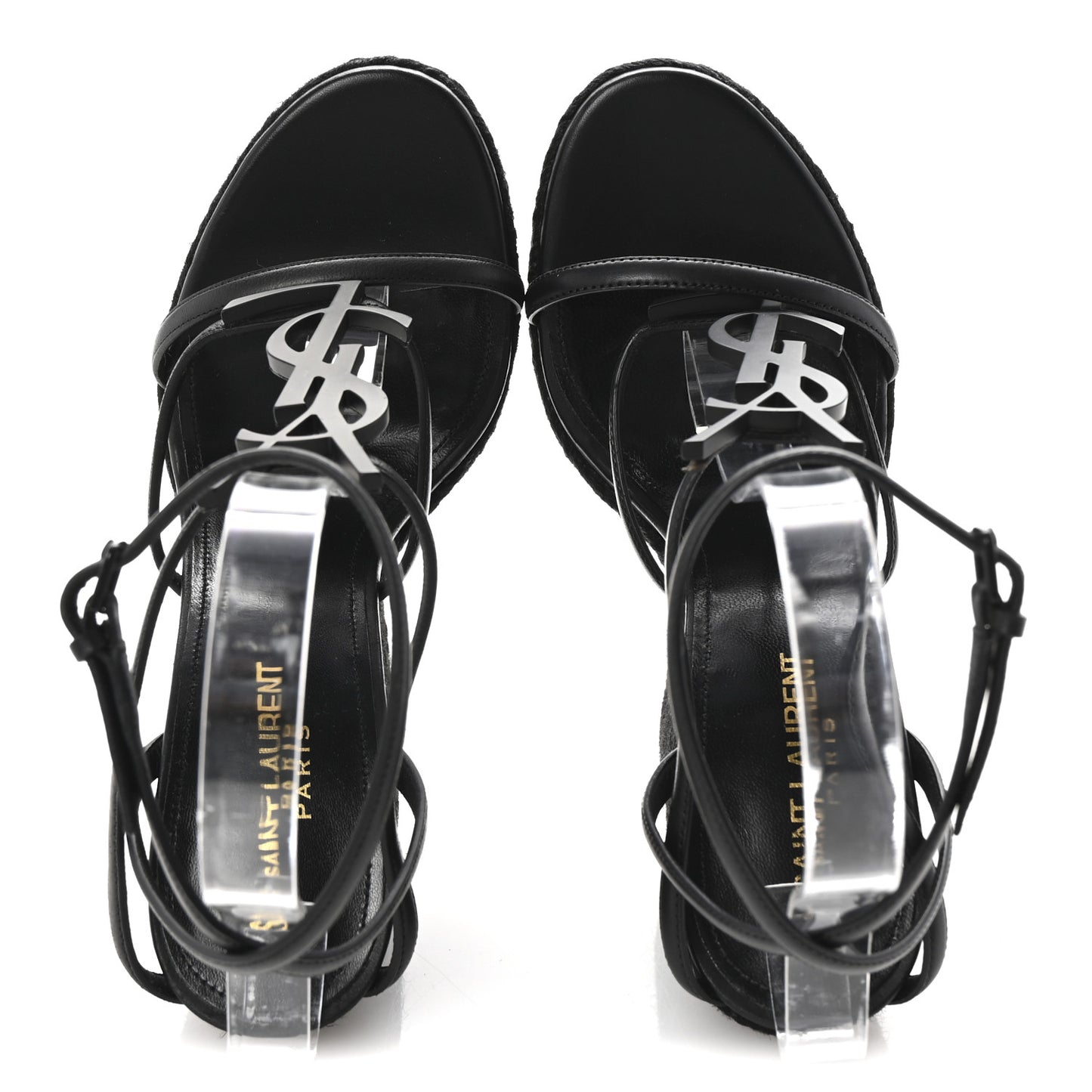 Calfskin Cassandra Espadrille 105 Wedges 37 Black