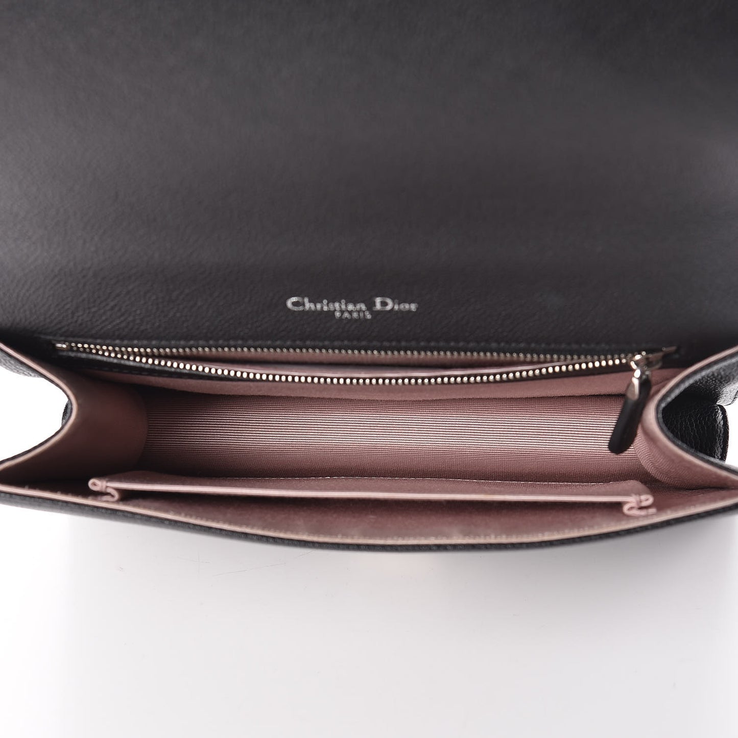 Grained Calfskin Medium Diorama Flap Bag Black