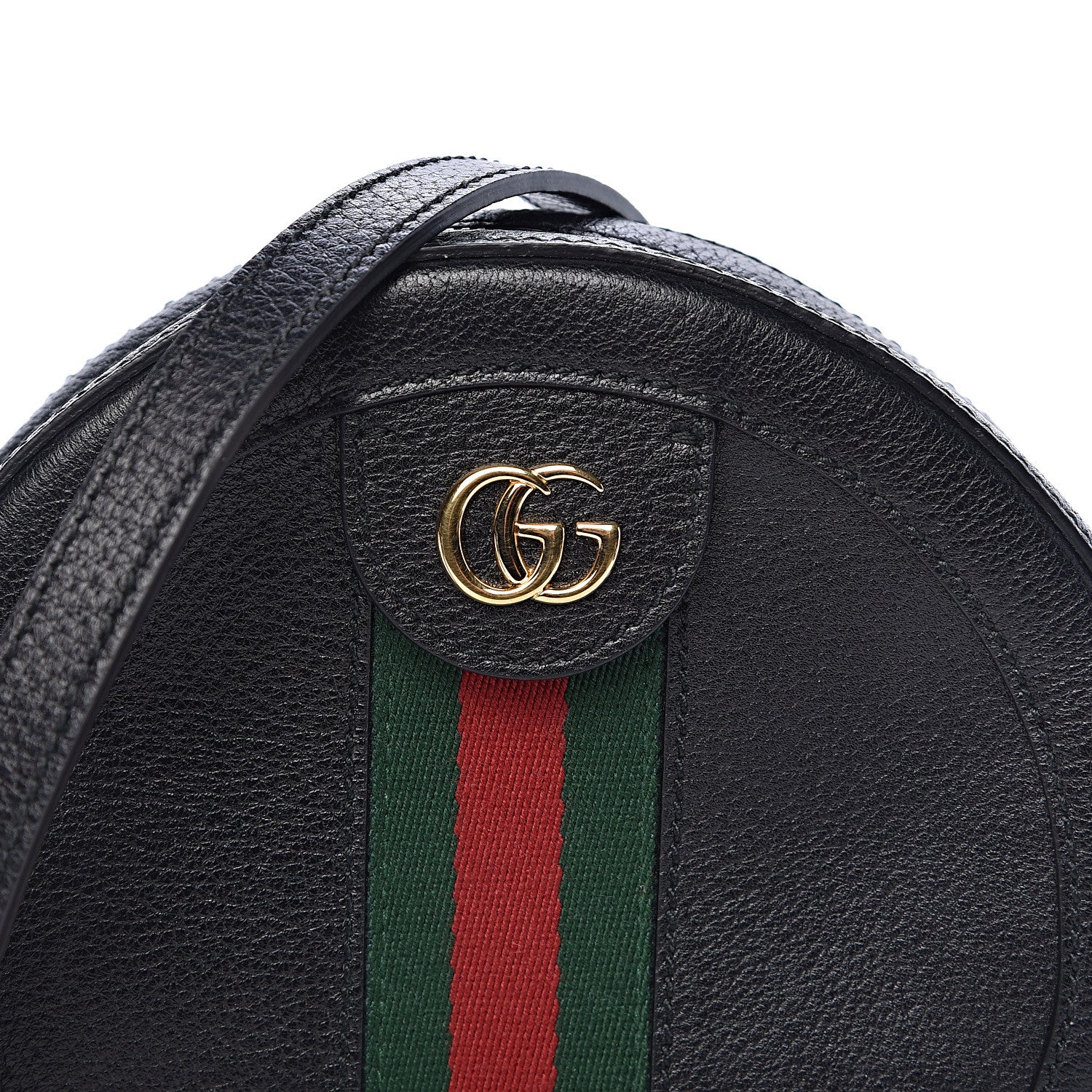 Gucci Grained Calfskin Web Mini Ophidia Round Shoulder Bag Black 11 of 11