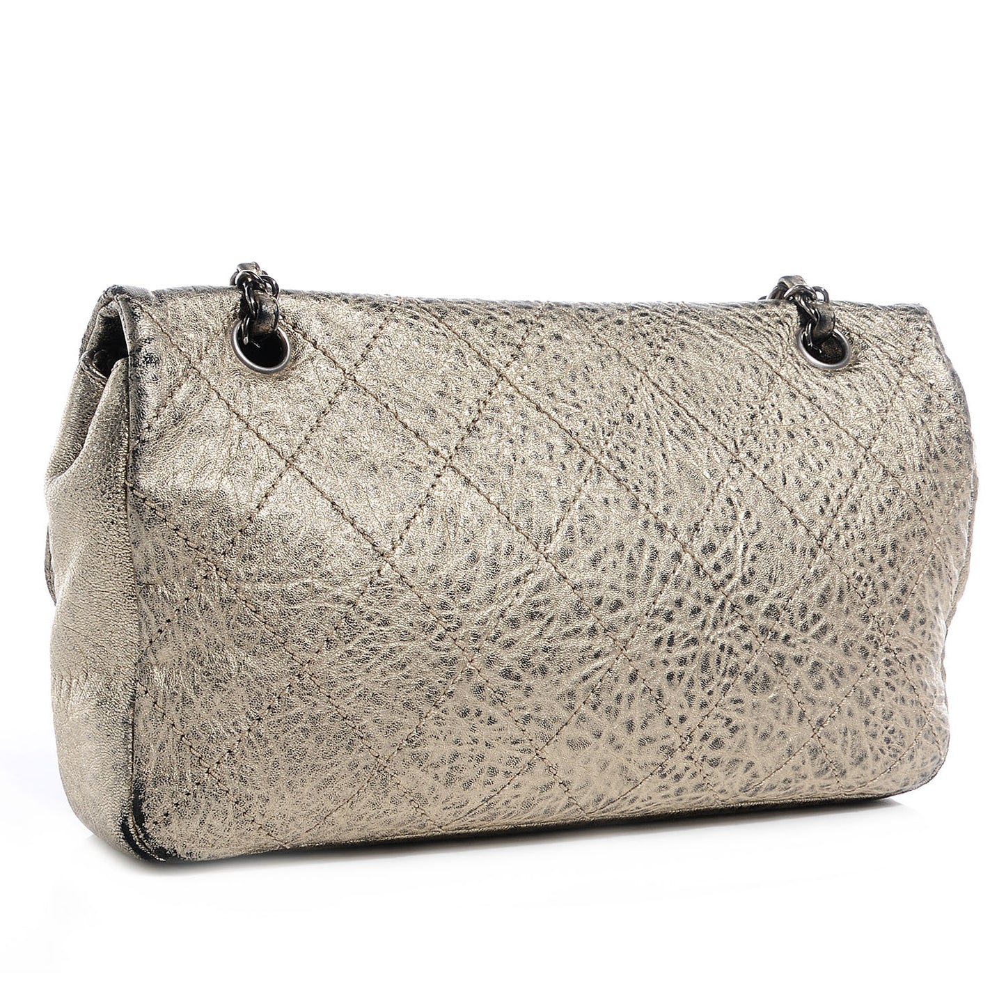 Distressed Lambskin Le Marais Ligne Flap Gold