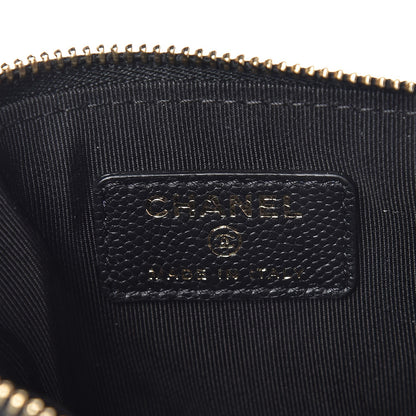 Chanel Caviar Chevron Quilted Small Ancient Greek Charms Cosmetic Case Black 6 of 8