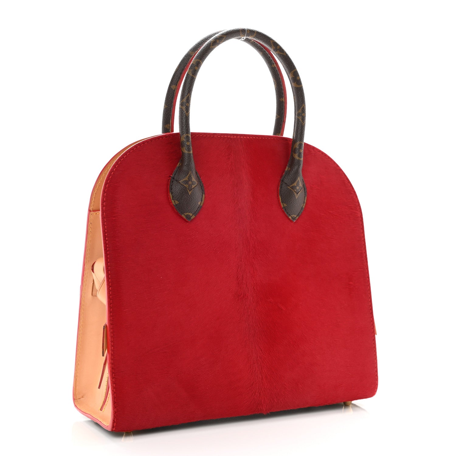 Louis Vuitton Monogram Calf Hair Spikes Iconoclasts Christian Louboutin Tote Red 3 of 15