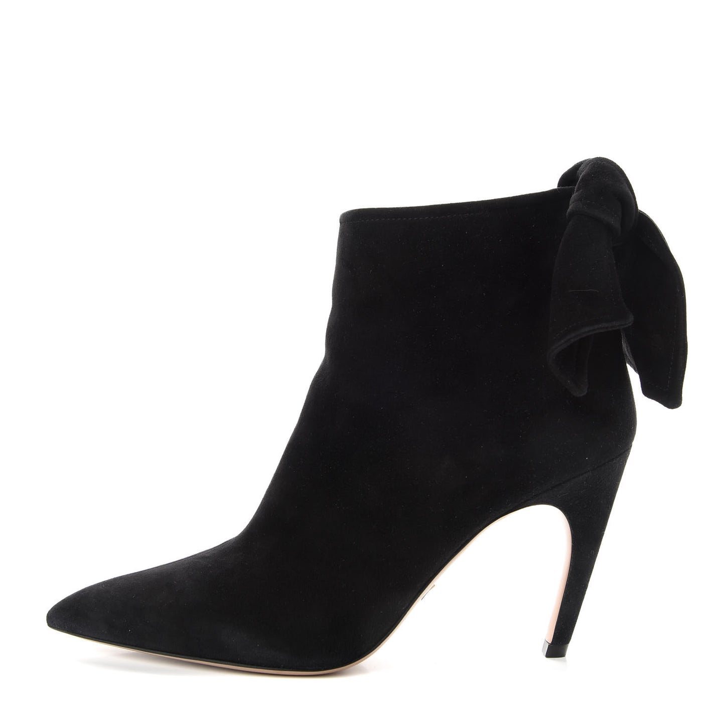 Suede La Belle D Bow Ankle Boots 38 Black