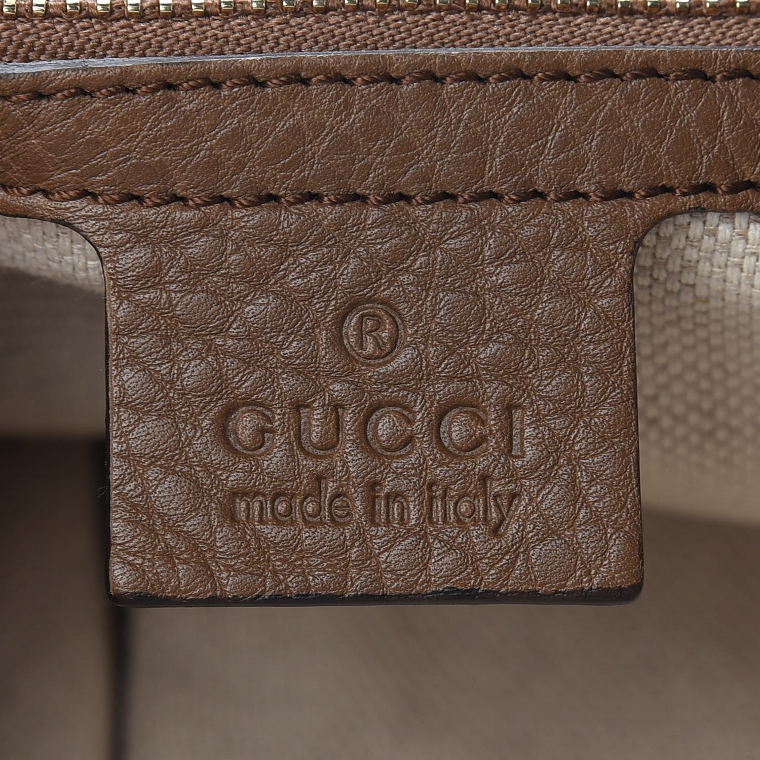 Gucci Pebbled Calfskin Medium Soho Chain Shoulder Bag Maple Brown 6 of 10