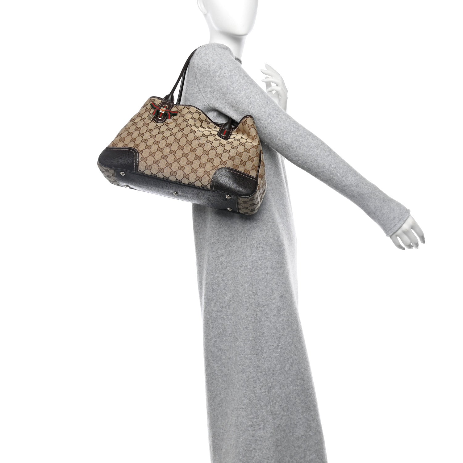 Gucci Monogram Medium Princy Tote Dark Brown 2 of 10