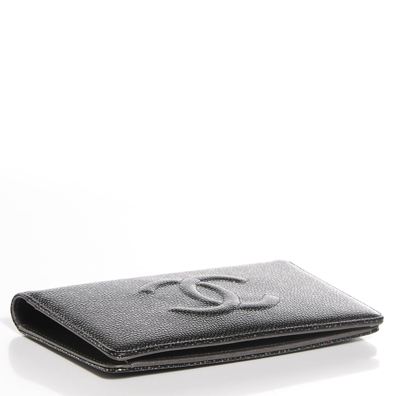 Chanel Caviar Yen Wallet Dark Silver 4 of 9