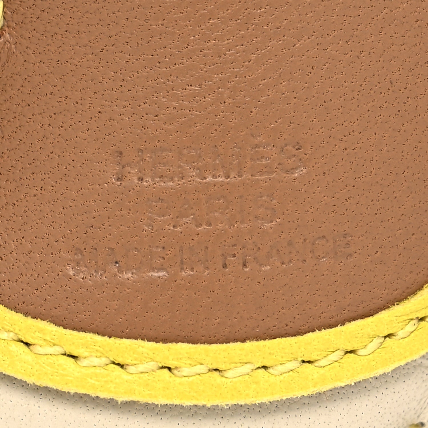 Hermes Milo Lambskin Geegee Savannah Bag Charm Chai Craie Lime 3 of 3