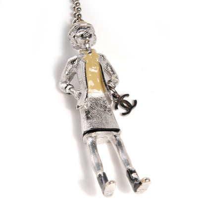 Chanel Coco CC Pendant Necklace Silver 3 of 4