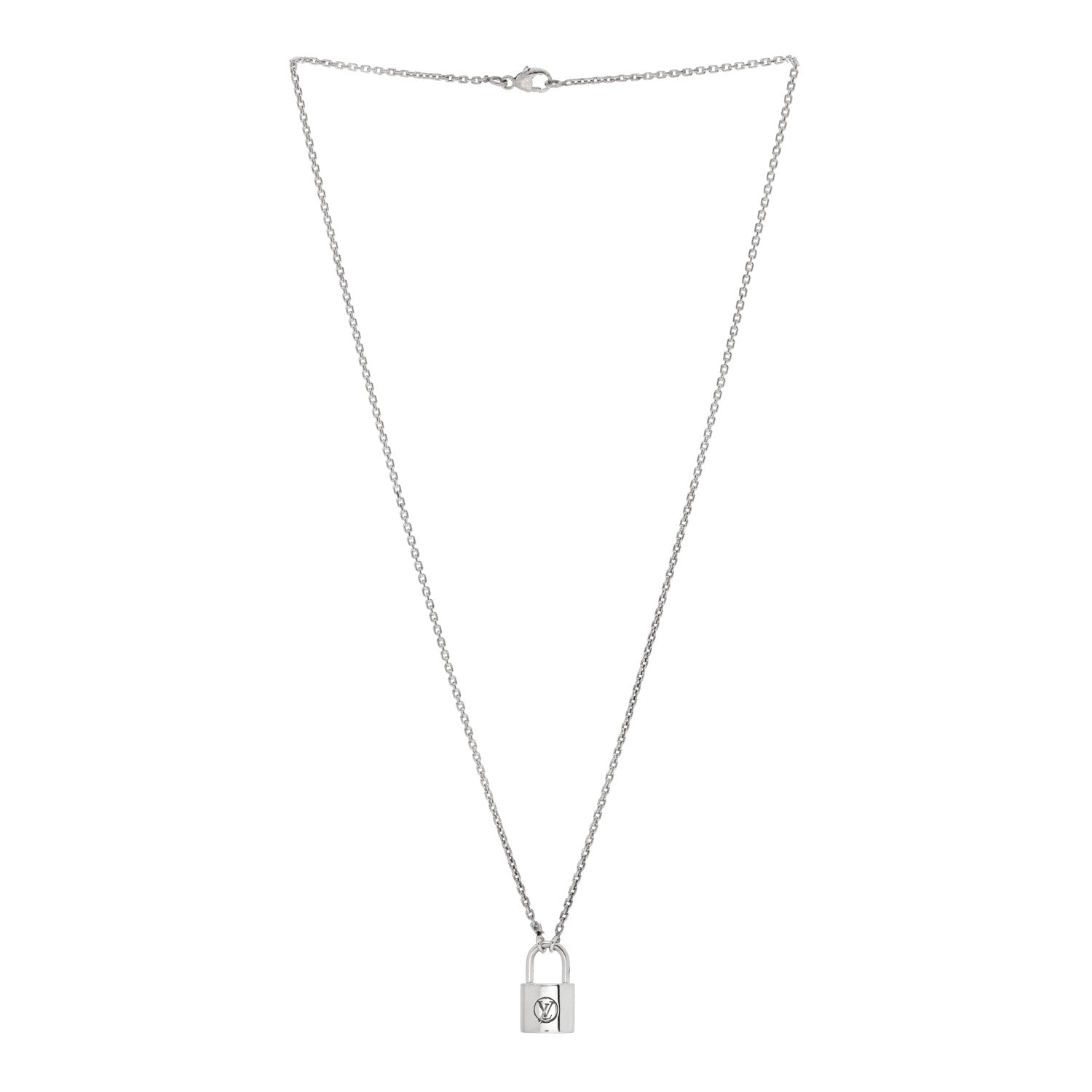 Louis Vuitton Sterling Silver Lockit Necklace 3 of 5