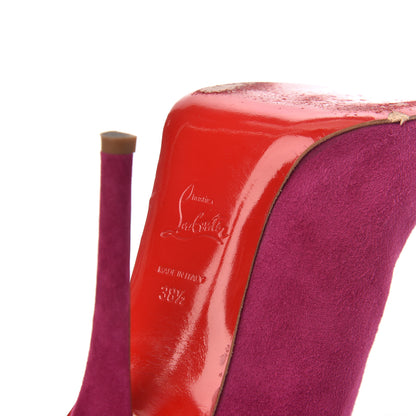 Christian Louboutin Veau Velours Chester Fille 120 Ankle Bootie 38.5 Fuchsia 15 of 15