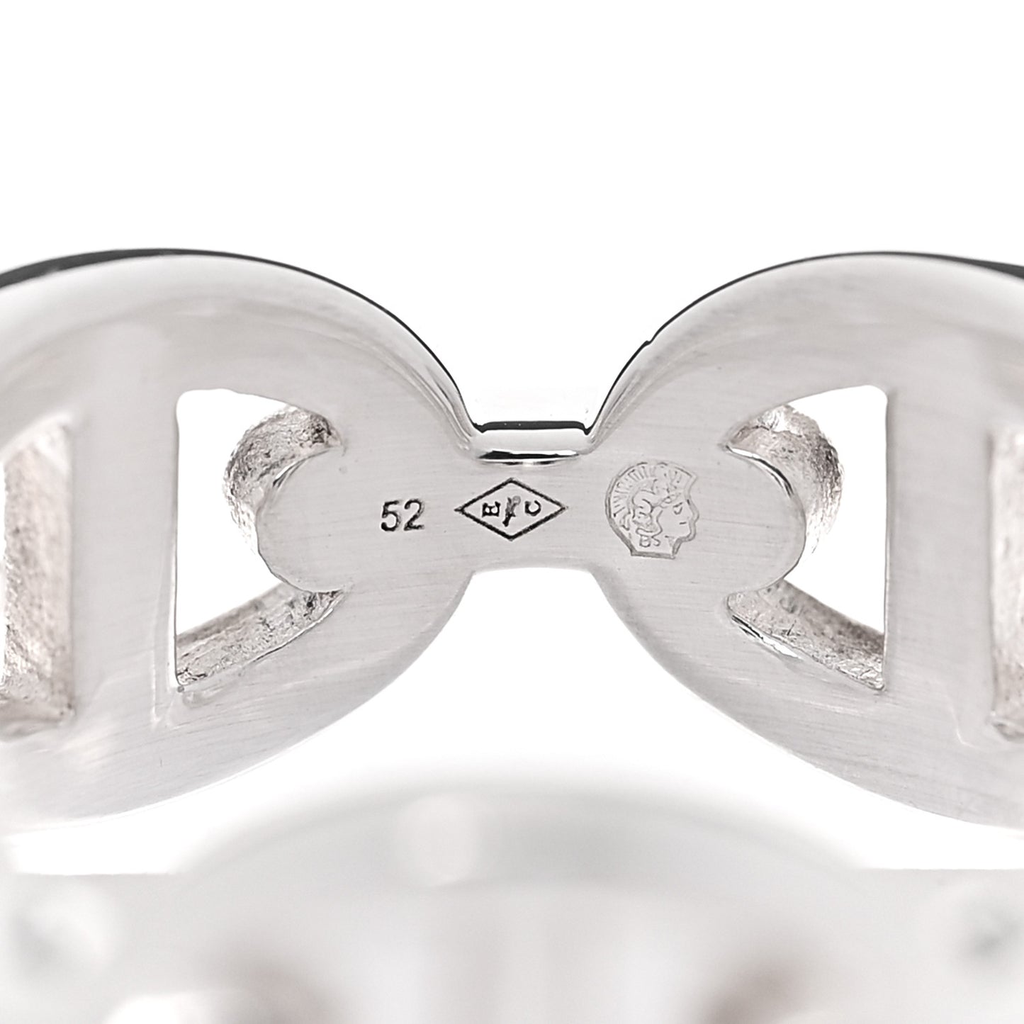 Sterling Silver PM Chaine d'Ancre Enchainee Band Ring 52 6
