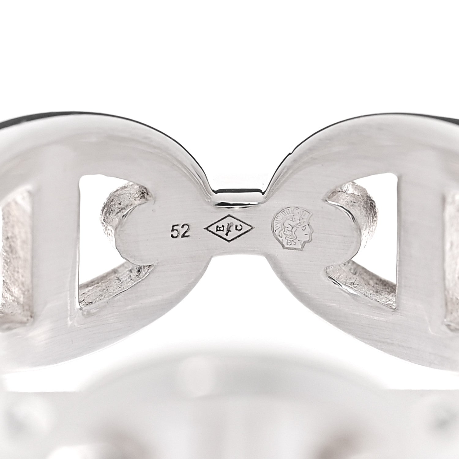 Hermes Sterling Silver PM Chaine d'Ancre Enchainee Band Ring 52 6 7 of 8
