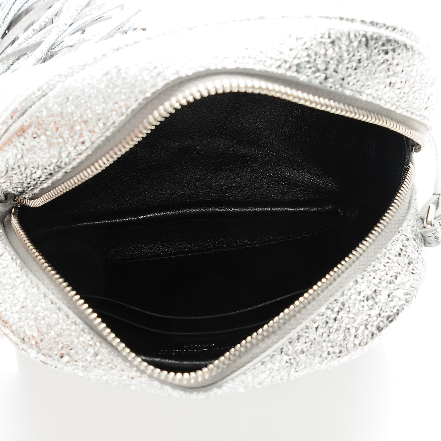 Metallic Calfskin Monogram Blogger Bag Argento Nero
