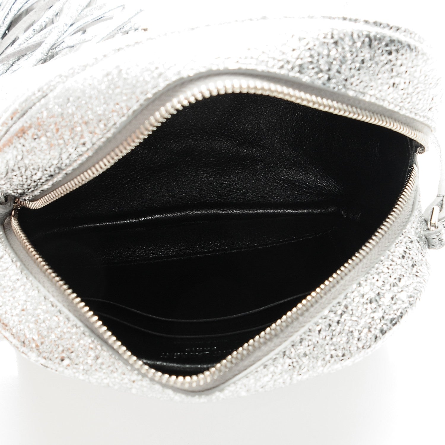 Saint Laurent Metallic Calfskin Monogram Blogger Bag Argento Nero 5 of 6