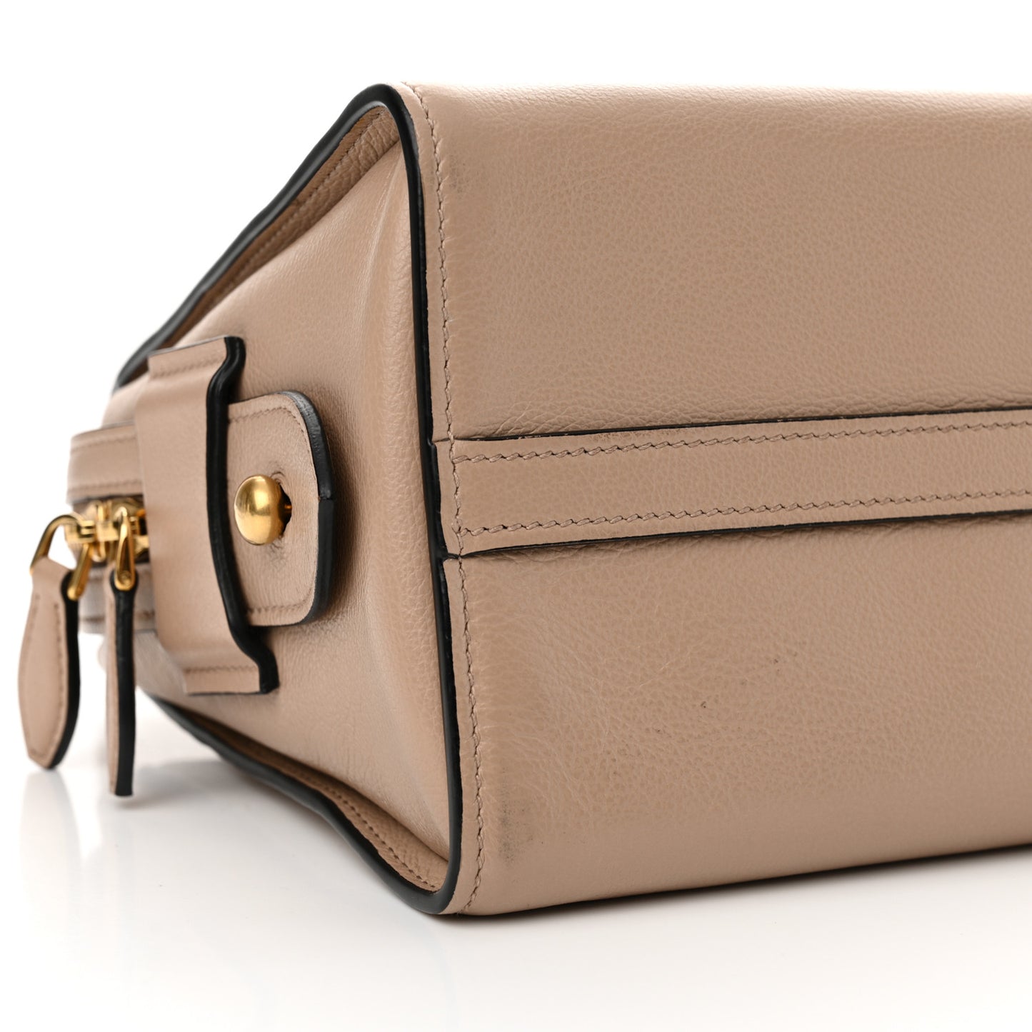 Saffiano Soft Calfskin Double Handle Satchel Cammeo