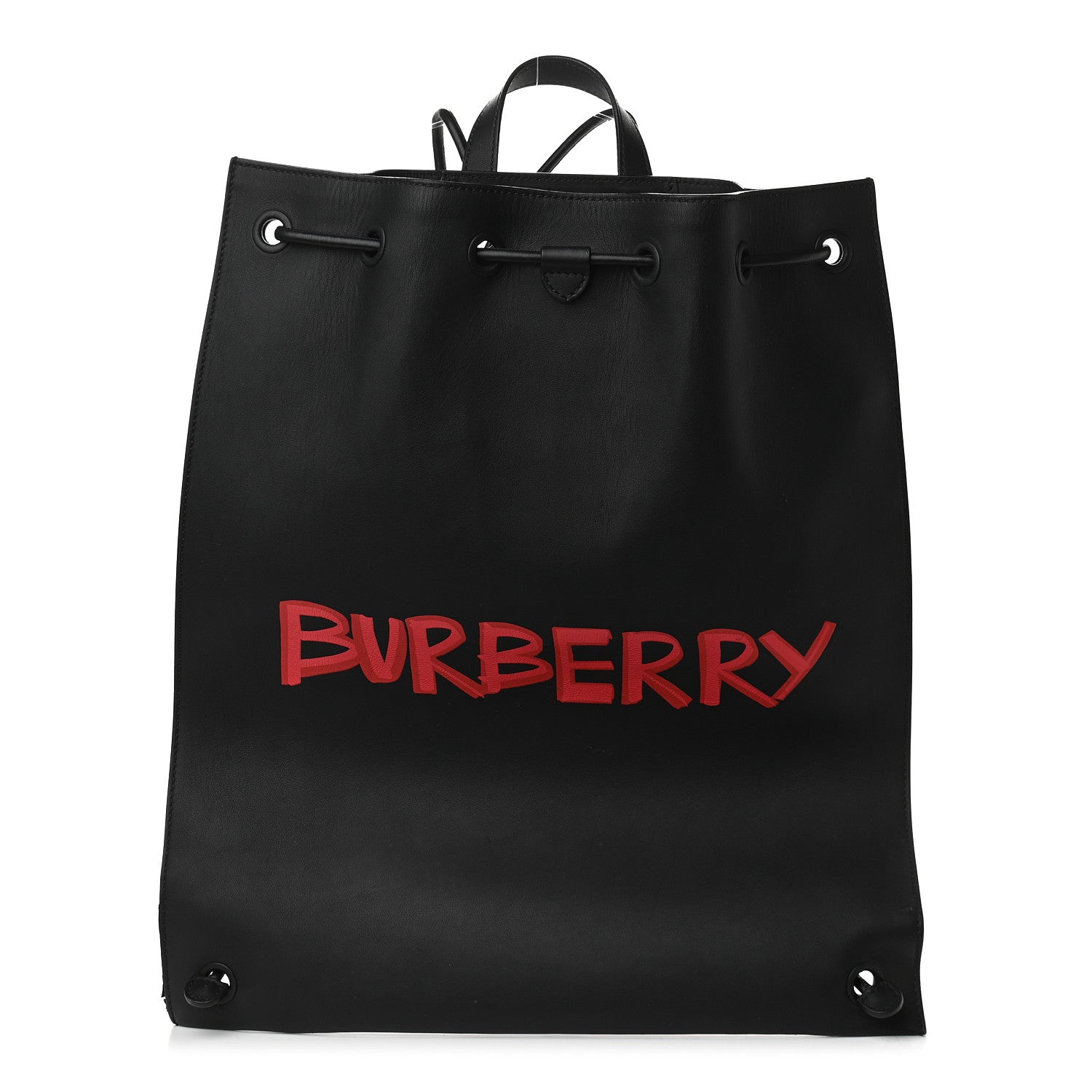 Burberry Soft Calfskin Graffiti Drawstring Backpack Black 2 of 12