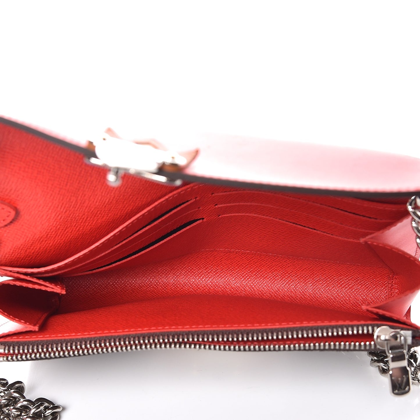 Monogram Tribal Mask Chain Wallet Rouge