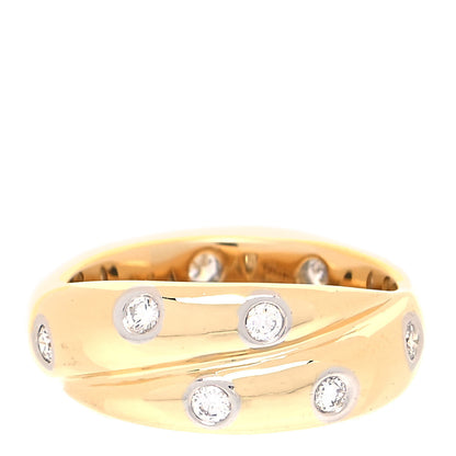 Tiffany 18K Yellow Gold Platinum Diamond Etoile Twist Band Ring 49 5 3 of 5