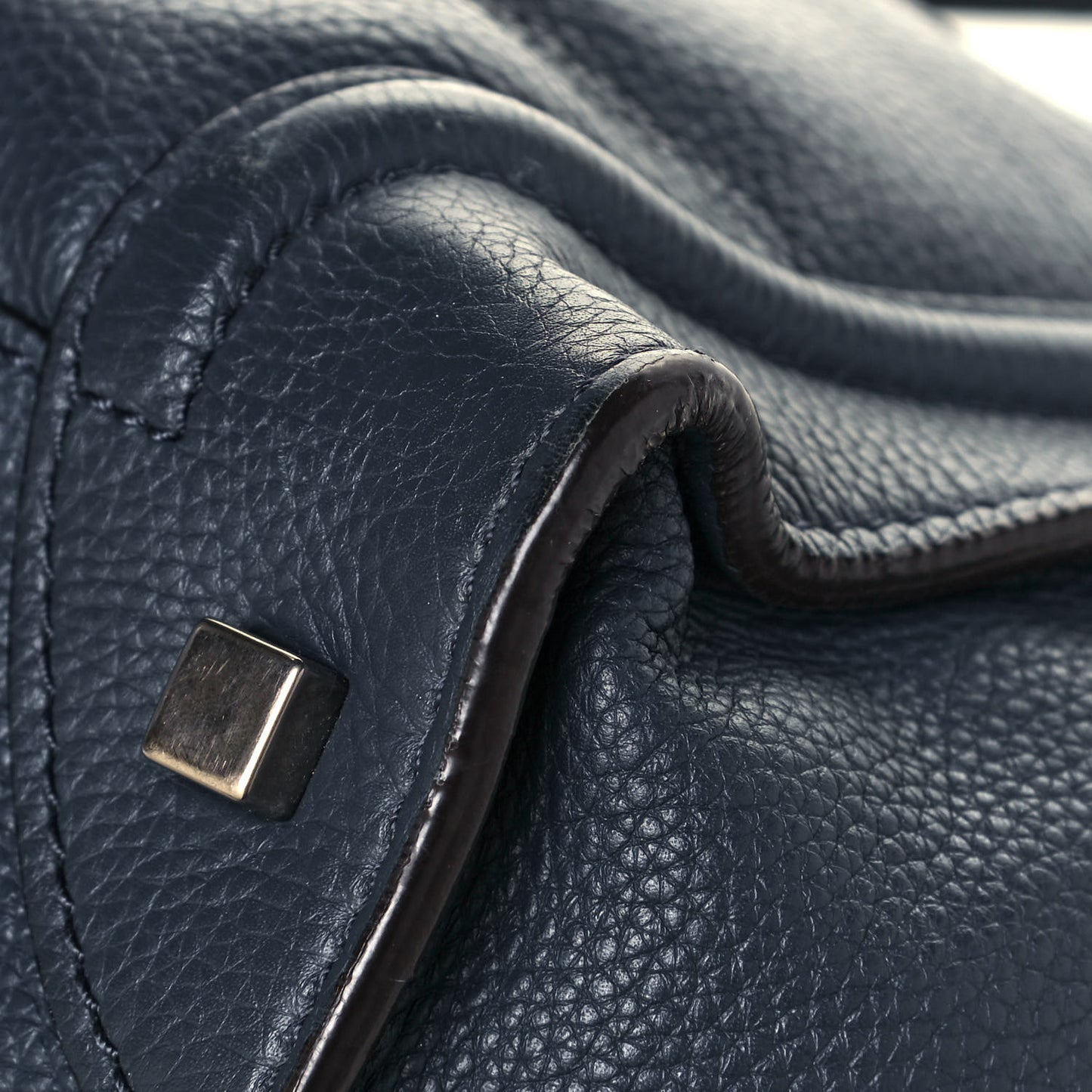 Drummed Calfskin Mini Luggage Blue