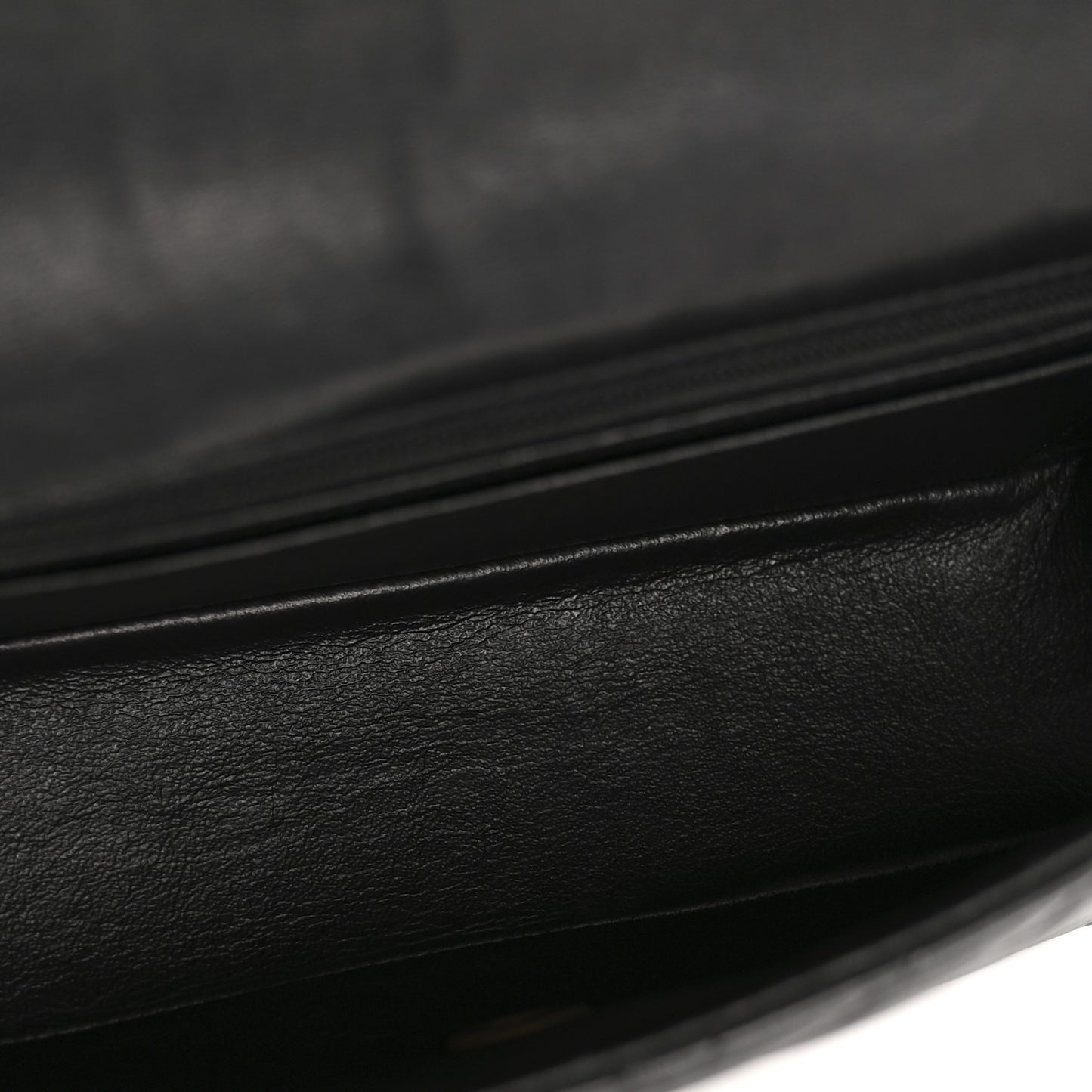 Lambskin Chevron Quilted Mini Rectangular Flap Black