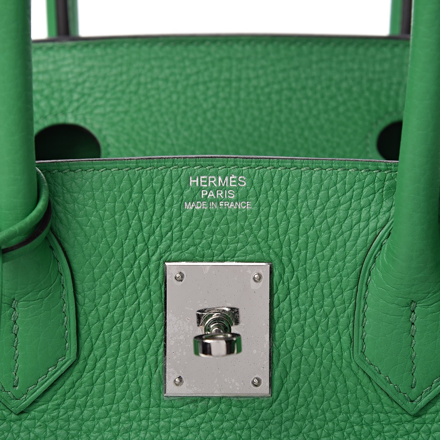 Hermes Taurillon Clemence Birkin 30 Bambou 6 of 13
