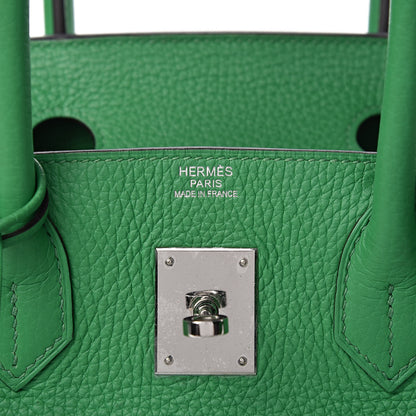 Hermes Taurillon Clemence Birkin 30 Bambou 6 of 13