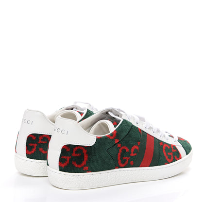 Gucci Terry Cloth GG Monogram Web Womens Ace Sneakers 36 Green Red 4 of 10