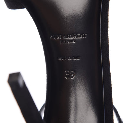 Saint Laurent Kid Scamosciato Jane 105 T Strap Sandals 39 Black 6 of 9
