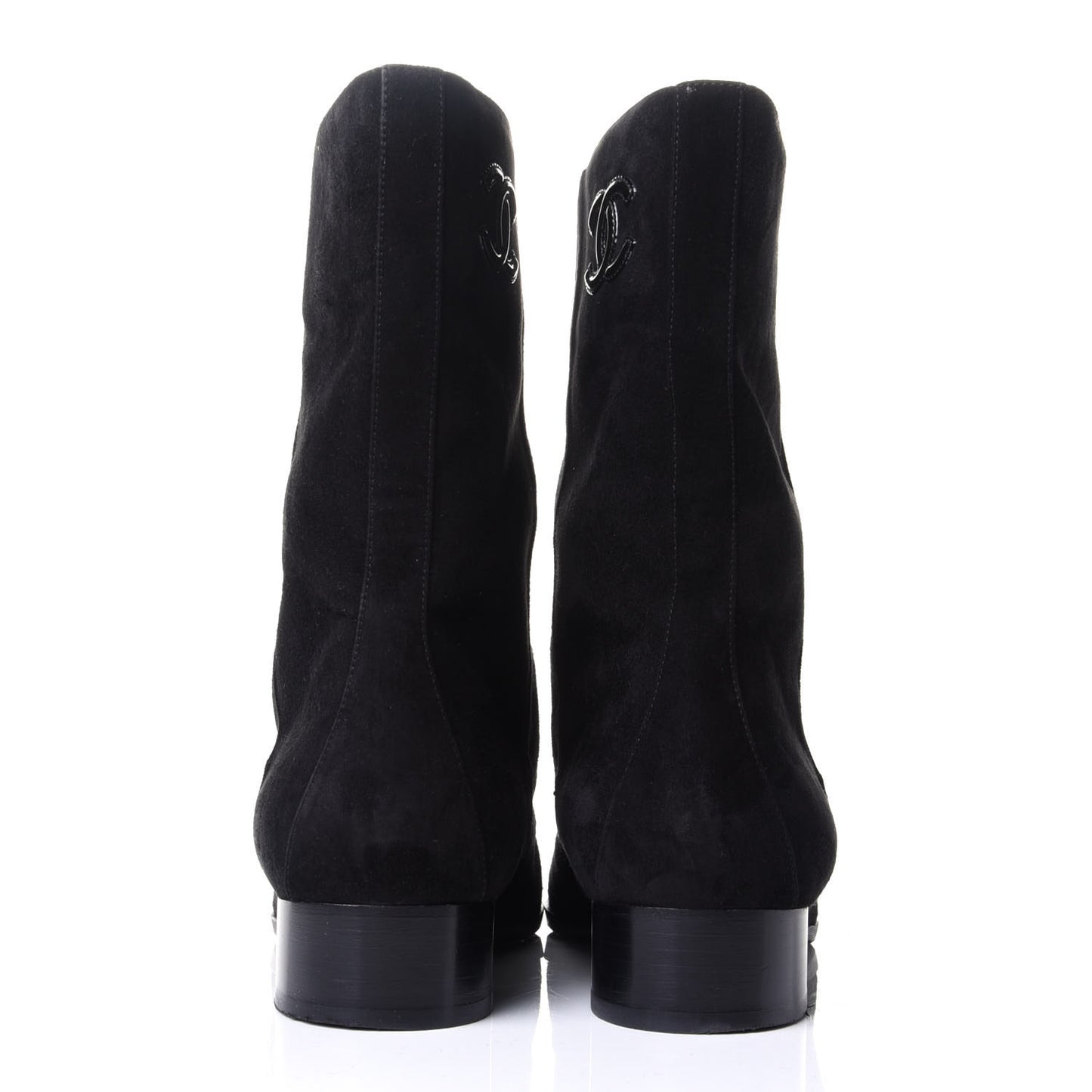 Suede Patent Cap Toe CC Boots 39.5 Black