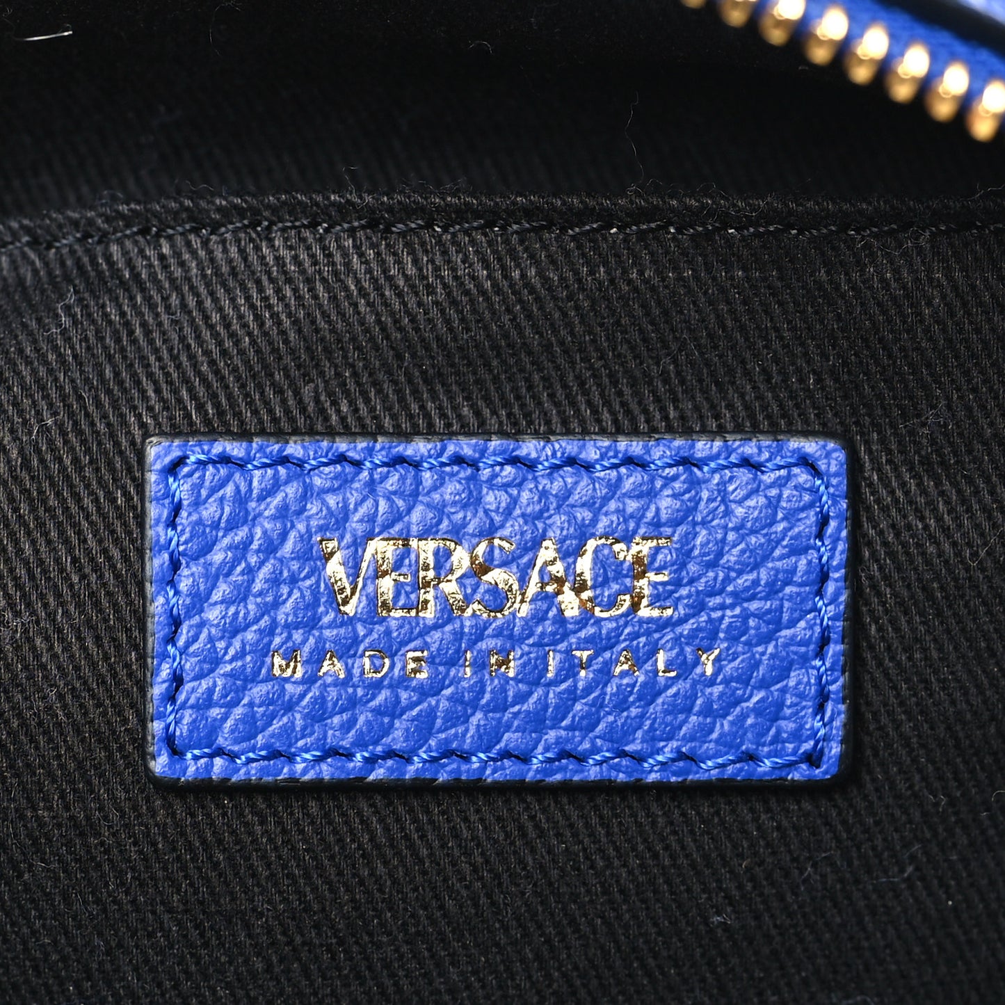 Grainy Calfskin Small Virtus Camera Bag Blue