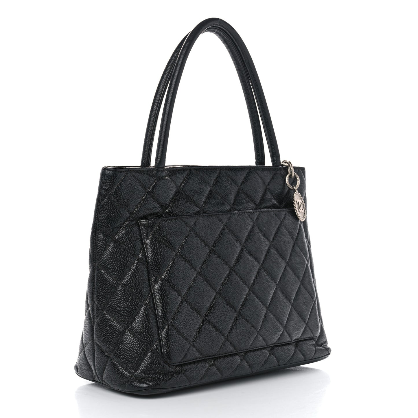 Caviar Quilted Medallion Tote Black