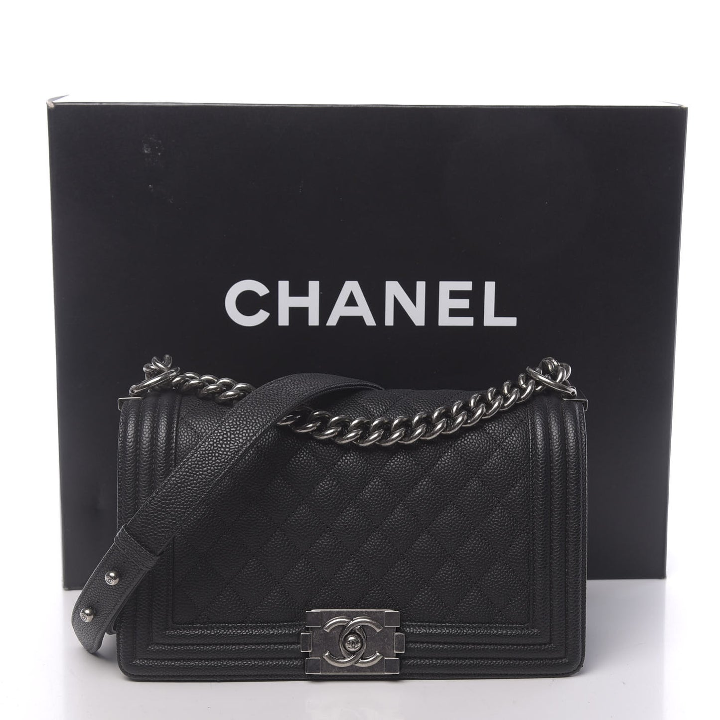 Caviar Quilted Medium Boy Flap Black