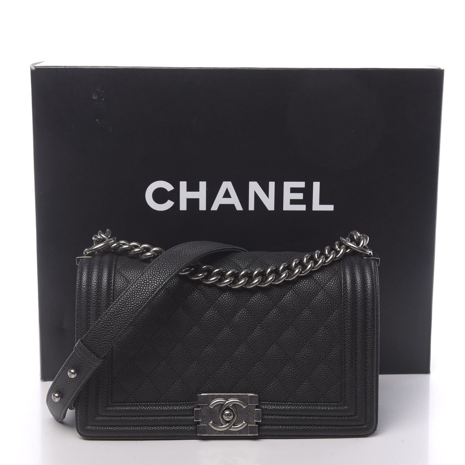 Chanel Caviar Quilted Medium Boy Flap Black 14 of 14