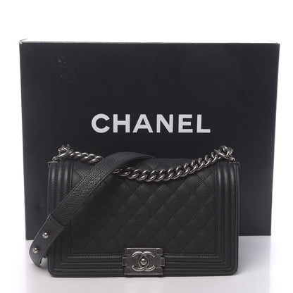 Chanel Caviar Quilted Medium Boy Flap Black 14 of 14
