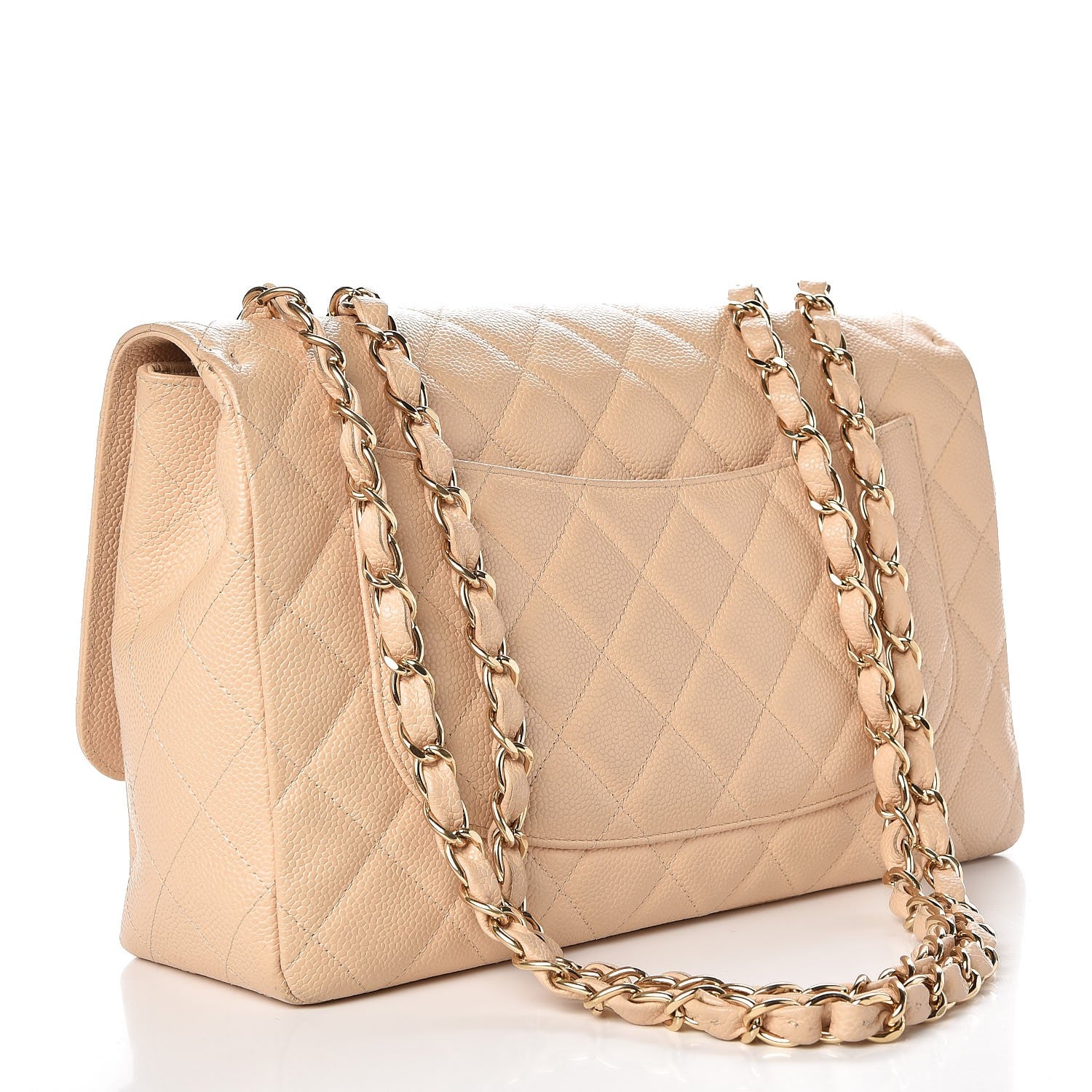 Chanel Caviar Quilted Jumbo Single Flap Beige Clair 3 of 14