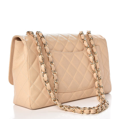 Chanel Caviar Quilted Jumbo Single Flap Beige Clair 3 of 14