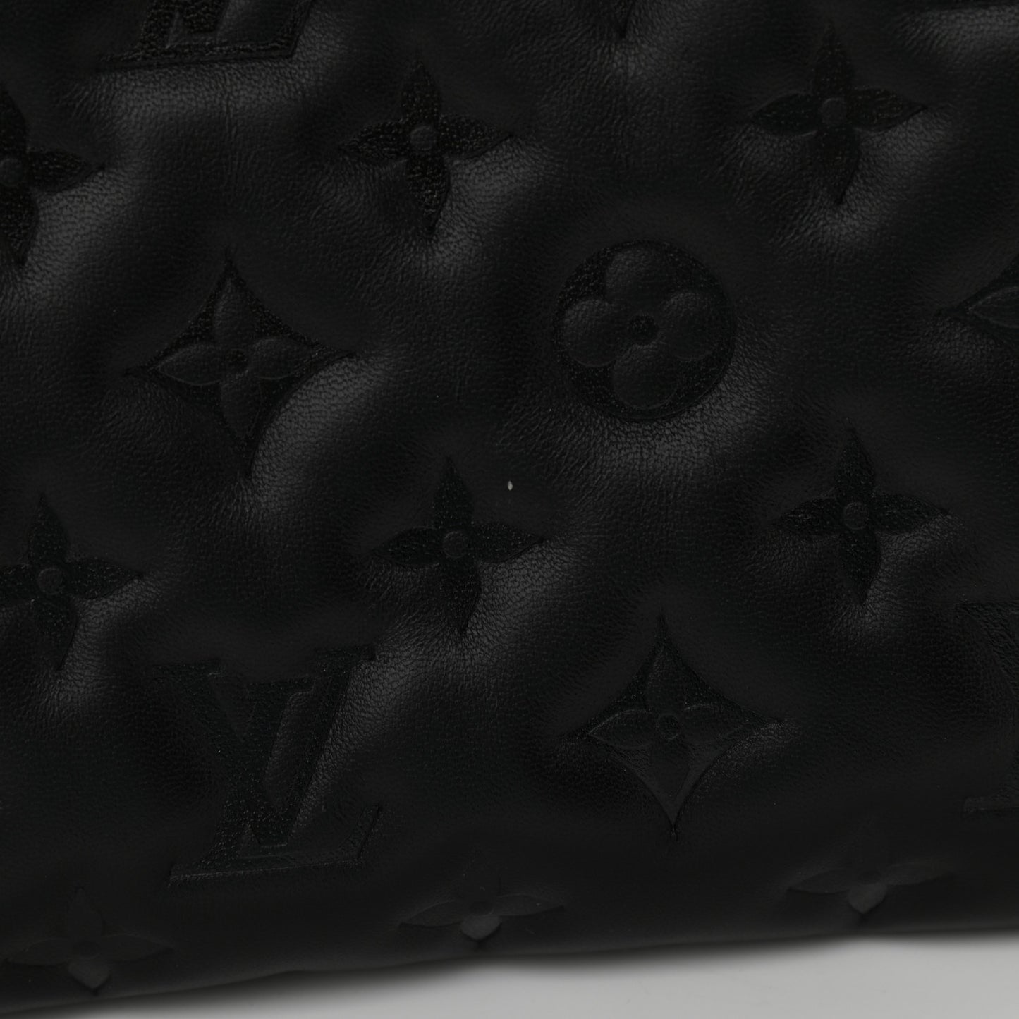 Lambskin Embossed Monogram Coussin PM Black