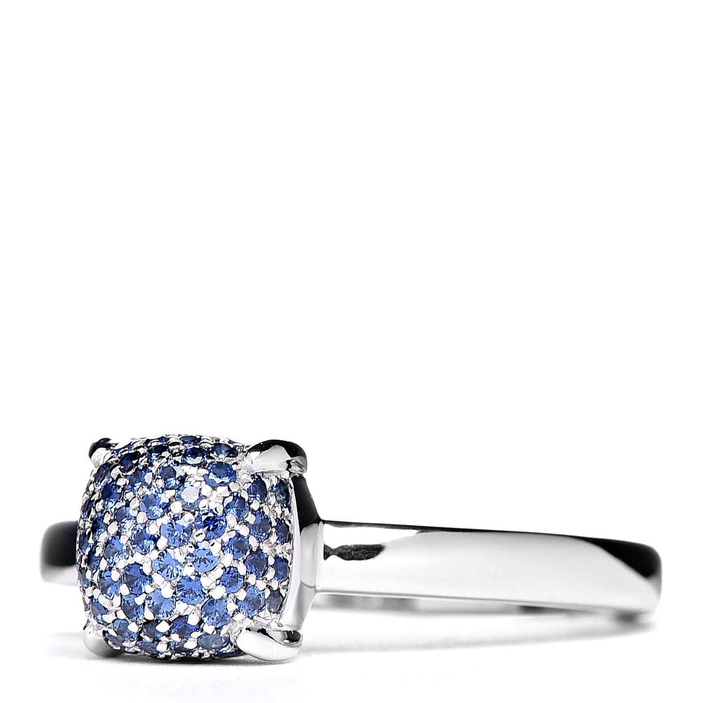 18K White Gold Blue Sapphires 7mm Paloma's Sugar Stacks Ring 52 6