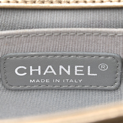 Chanel Metallic Calfskin Quilted Medium Boy Flap Khaki 10 of 26