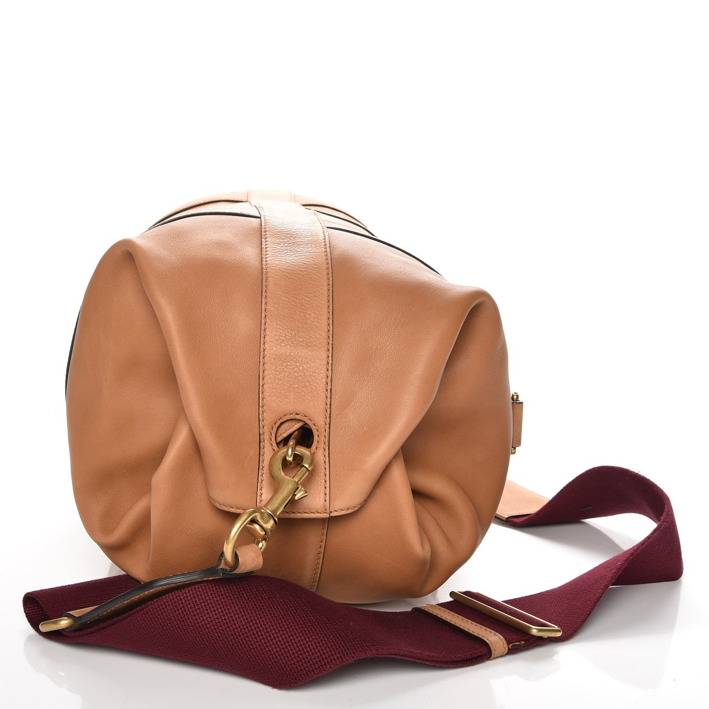 Soft Washed Calfskin Sling Duffle Biscotto