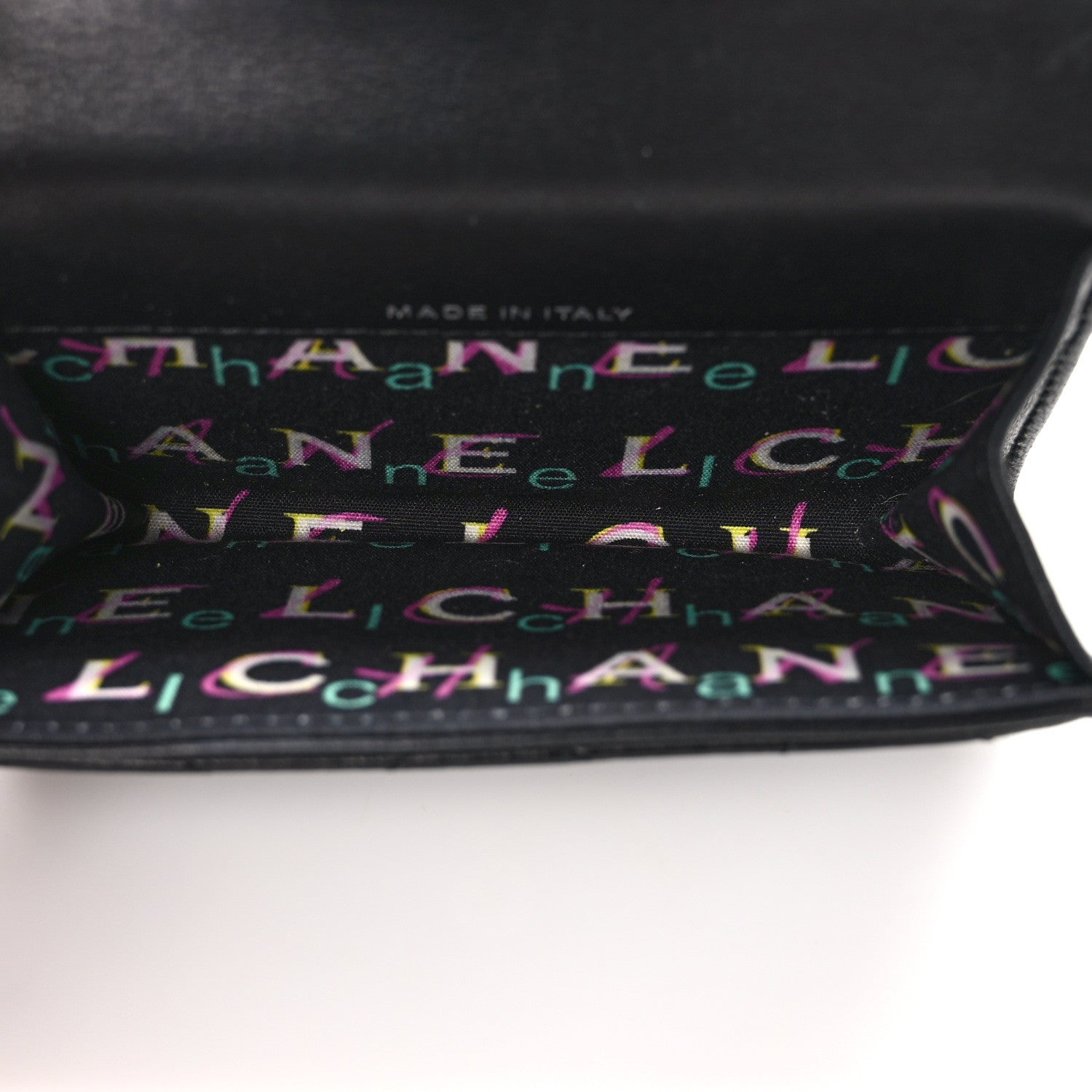 Chanel Lambskin Quilted Small Graffiti Compact Wallet Black 5 of 10