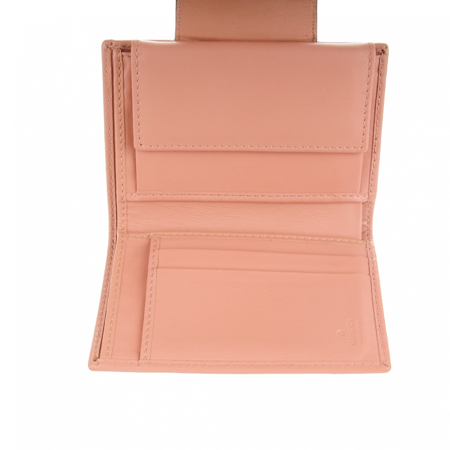 Gucci Monogram Python Metal Bar French Flap Wallet Pink 5 of 7