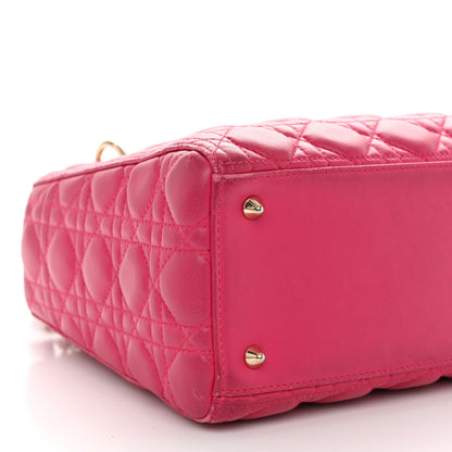 Christian Dior Lambskin Cannage Medium Lady Dior Fuchsia 8 of 12