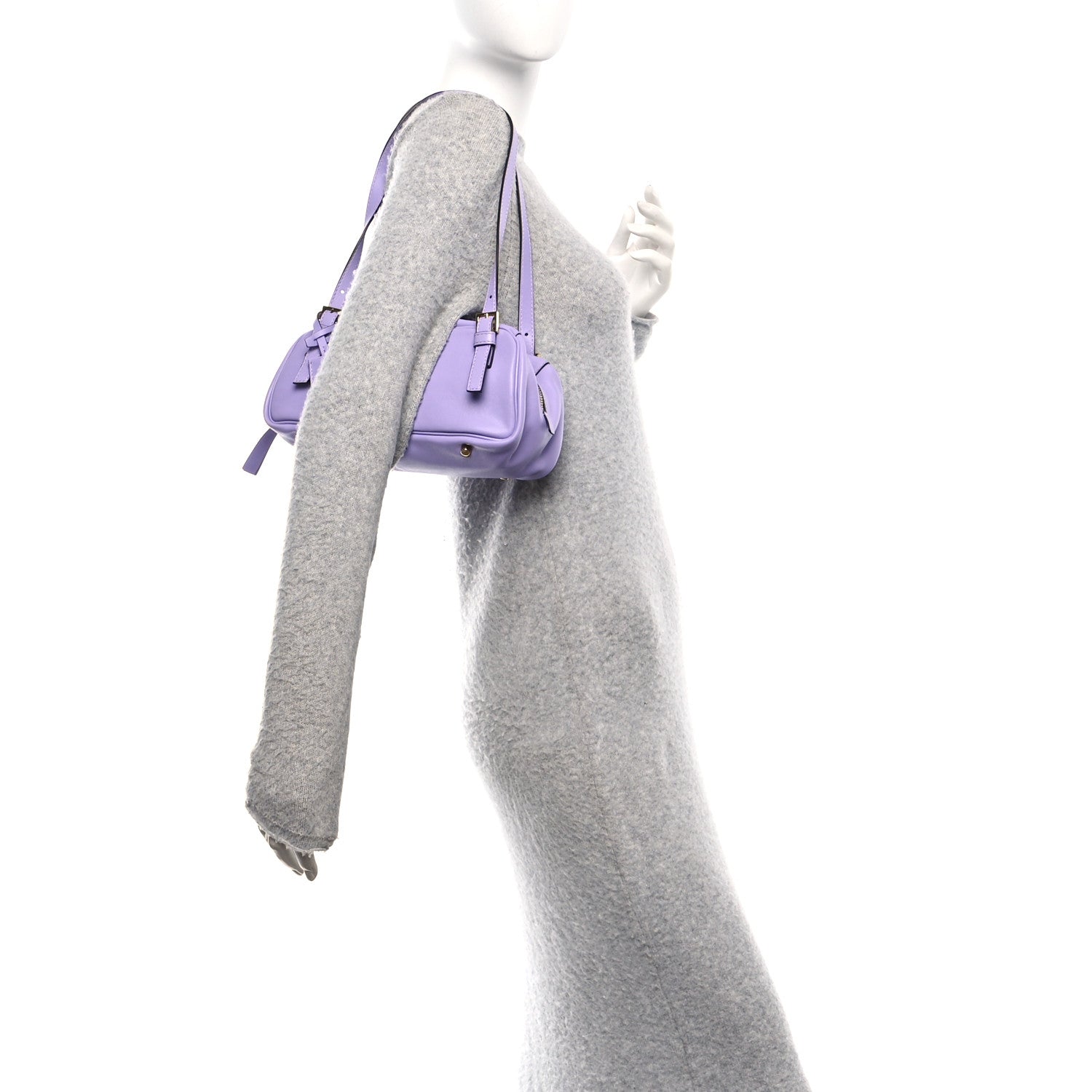 Versace Lambskin Tag Bowling Bag Lilac 2 of 10